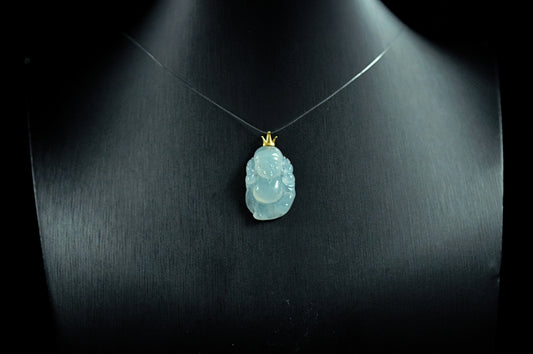 Icy Vivid Green Maitreya Buddha Pendant