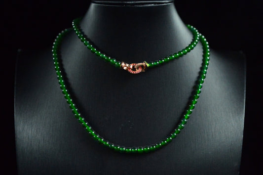 Icy Type Emerald Jade Bead Strand