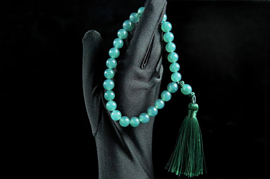 Icy Type Blue Water Jade Bead Strand