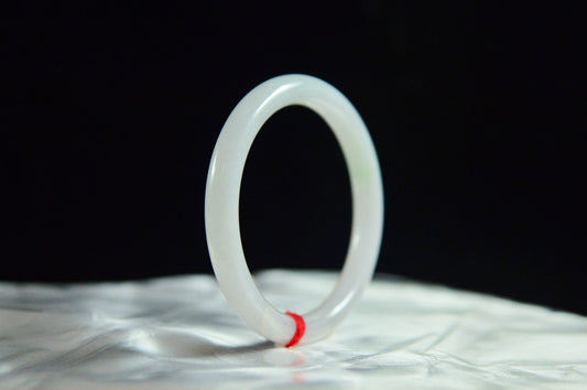 Waxy Translucent White Moonlight Jade Bangle