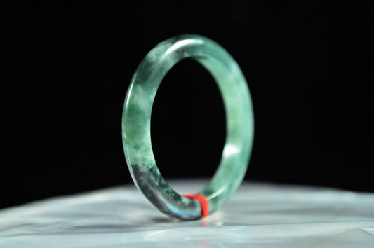 Waxy Translucent Icy Lake Green Jade Bangle