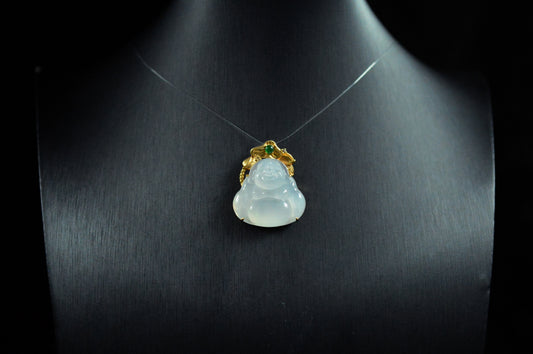Icy Type Laughing Buddha Inlaid Pendant