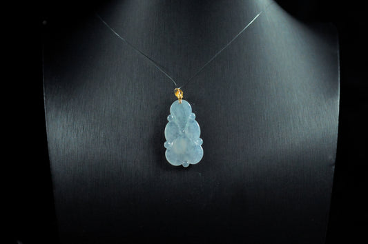 Waxy Icy Lotus Leaf Pendant