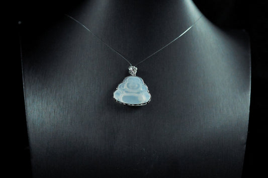 Waxy Icy Buddha Inlaid Pendant 