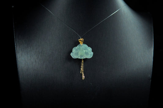 Icy Vivid Green Lotus Pendant 