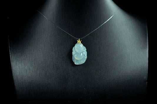 Icy Vivid Green Maitreya Buddha Pendant